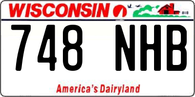 WI license plate 748NHB