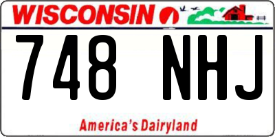 WI license plate 748NHJ