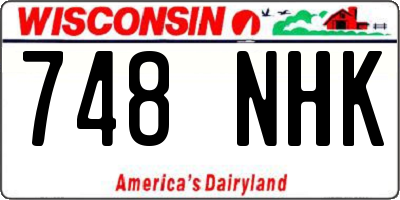 WI license plate 748NHK