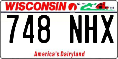 WI license plate 748NHX