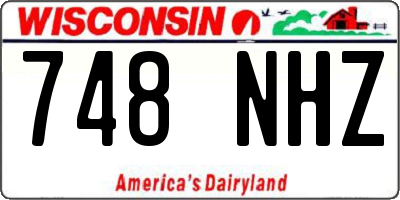 WI license plate 748NHZ