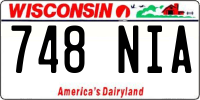 WI license plate 748NIA