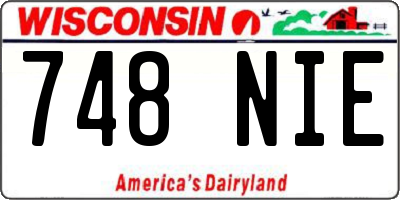 WI license plate 748NIE