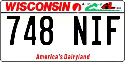 WI license plate 748NIF