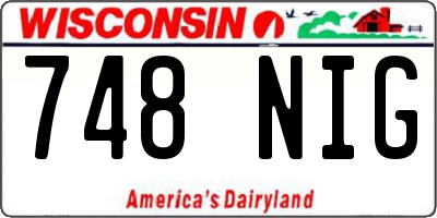 WI license plate 748NIG