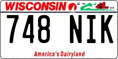 WI license plate 748NIK
