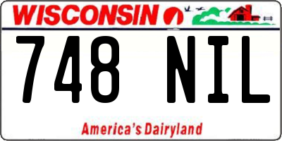 WI license plate 748NIL