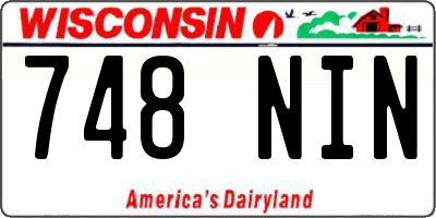WI license plate 748NIN