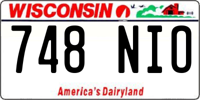 WI license plate 748NIO