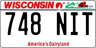 WI license plate 748NIT