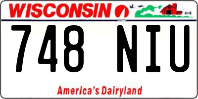 WI license plate 748NIU