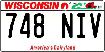 WI license plate 748NIV