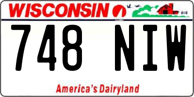 WI license plate 748NIW