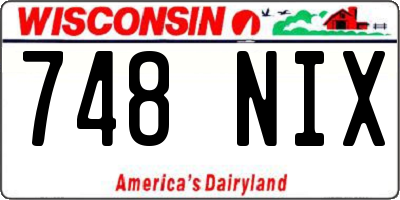 WI license plate 748NIX