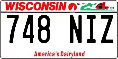 WI license plate 748NIZ