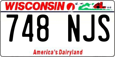 WI license plate 748NJS