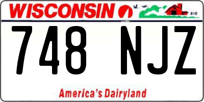 WI license plate 748NJZ