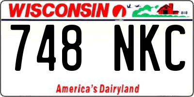 WI license plate 748NKC