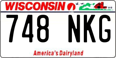 WI license plate 748NKG