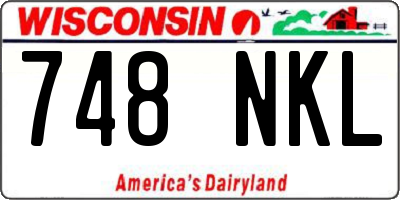 WI license plate 748NKL