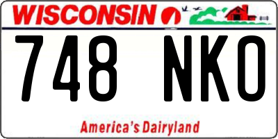 WI license plate 748NKO