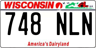 WI license plate 748NLN