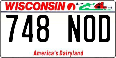 WI license plate 748NOD