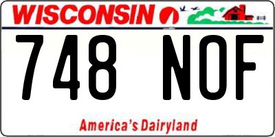 WI license plate 748NOF
