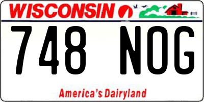 WI license plate 748NOG