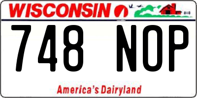 WI license plate 748NOP