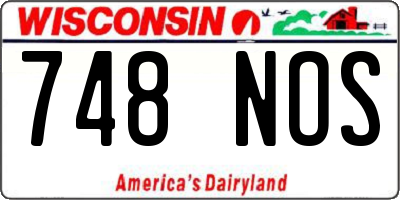 WI license plate 748NOS
