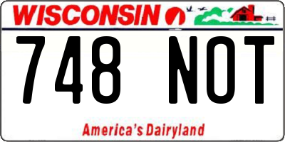WI license plate 748NOT