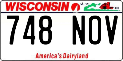 WI license plate 748NOV