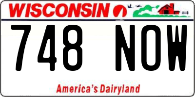 WI license plate 748NOW