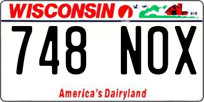 WI license plate 748NOX