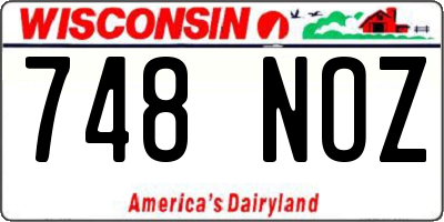 WI license plate 748NOZ