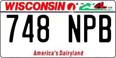 WI license plate 748NPB