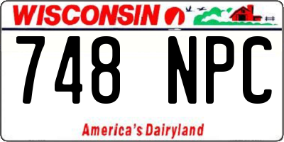WI license plate 748NPC