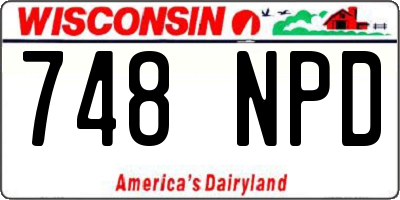 WI license plate 748NPD