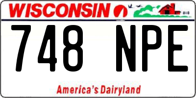 WI license plate 748NPE