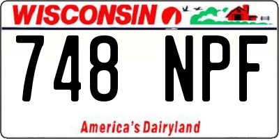 WI license plate 748NPF