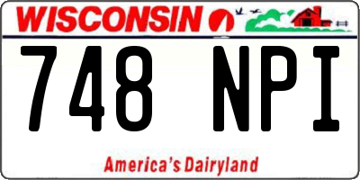 WI license plate 748NPI