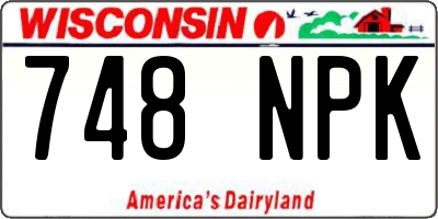 WI license plate 748NPK