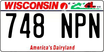 WI license plate 748NPN
