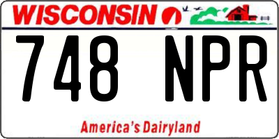 WI license plate 748NPR