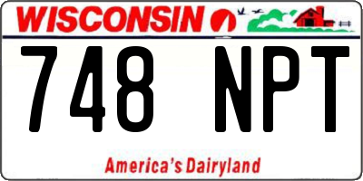 WI license plate 748NPT