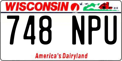 WI license plate 748NPU