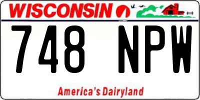 WI license plate 748NPW