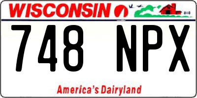 WI license plate 748NPX