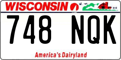 WI license plate 748NQK